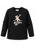 T-shirt per bambini Moschino Kids nera con motivo Teddy Bear HZO00JLAA20 60100 MOSCHINO KIDS 