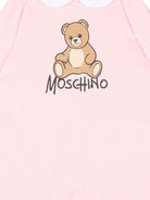 Tutina per neonato Moschino Kids rosa con dettaglio Teddy Bear M5Y037LCA40 50209 MOSCHINO KIDS 