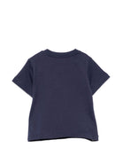 T-shirt per neonato Moschino Kids blu con stampa Teddy Bear sul davanti M6M047LAA34 40016 MOSCHINO KIDS 