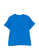 T-shirt per neonato Moschino Kids blu con stampa Teddy Bear sul davanti M6M047LAA34 40157 MOSCHINO KIDS 