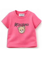 T-shirt per neonata Moschino Kids fucsia con stampa Teddy Bear sul davanti M6M047LAA34 51450 MOSCHINO KIDS 