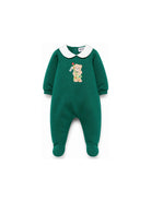 Tutina per neonati Moschino Kids verde con stampa Teddy Bear natalizia M6Y037LCA61 30327 MOSCHINO KIDS 