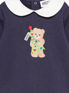 Tutina per neonati Moschino Kids blu con Teddy e Albero di Natale M6Y037LCA61 40016 MOSCHINO KIDS 