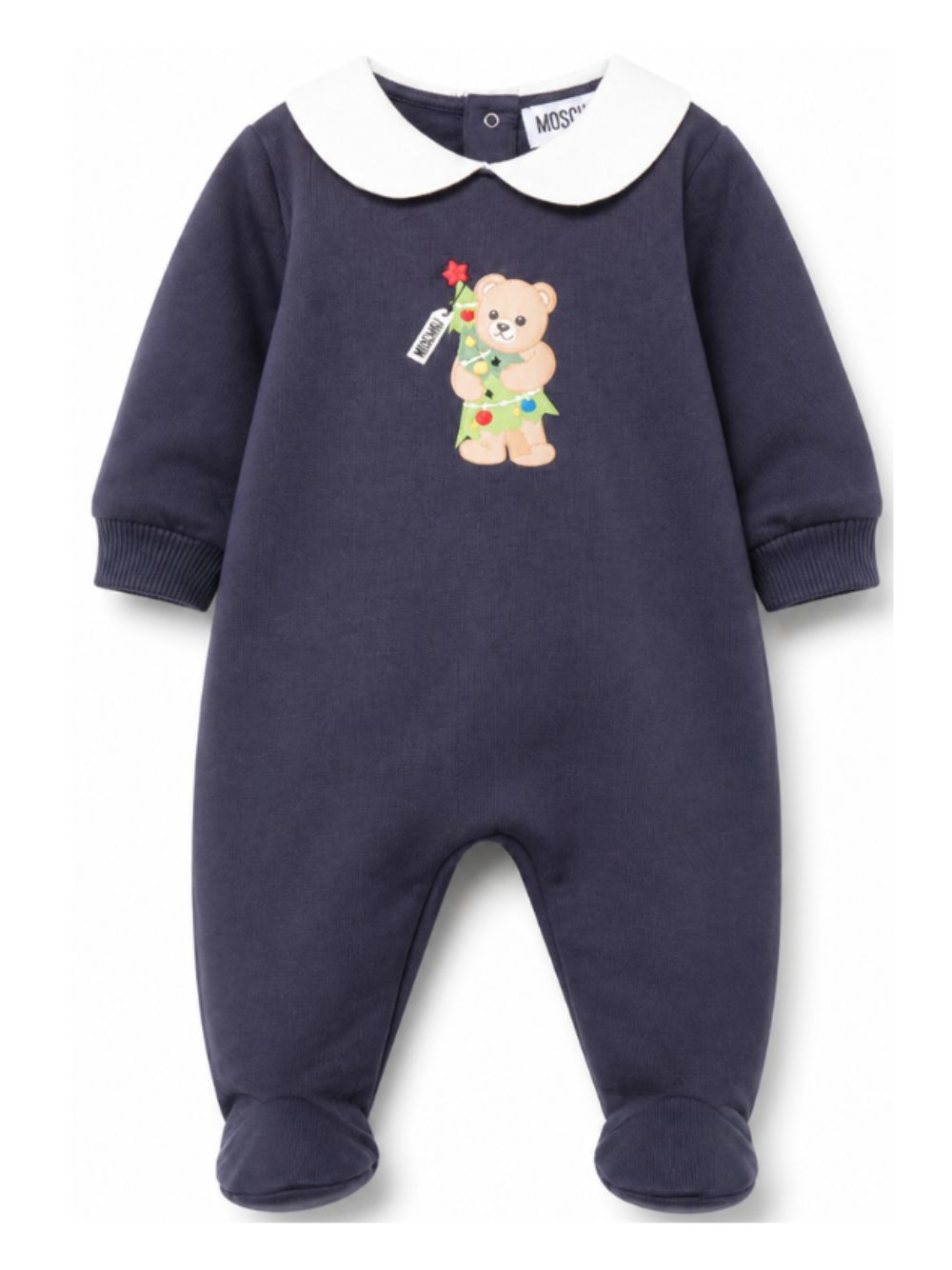 Tutina per neonati Moschino Kids blu con Teddy e Albero di Natale M6Y037LCA61 40016 MOSCHINO KIDS 