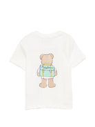 T-shirt per neonata Moschino Kids bianca con motivo orsetto di peluche M7M047LAA10 10063 MOSCHINO KIDS 