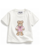 T-shirt per neonata Moschino Kids bianca con motivo orsetto di peluche M7M047LAA10 10063 MOSCHINO KIDS 