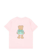 T-shirt per neonata Moschino kids rosa con motivo orsetto sul davanti M7M047LAA10 50209 MOSCHINO KIDS 
