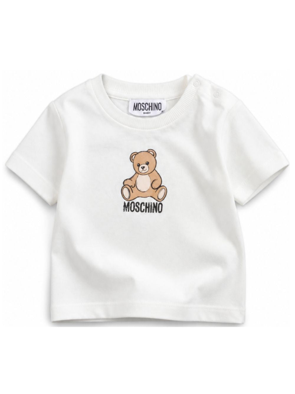 T-shirt per neonati Moschino Kids bianco con motivo Teddy Bear M9M047LAA10 10063 MOSCHINO KIDS 
