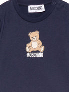 T-shirt per neonato Moschino Kids blu con motivo Teddy Bear M9M047LAA10 40016 MOSCHINO KIDS 