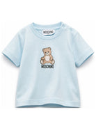 T-shirt per neonato Moschino Kids azzurra con motivo Teddy Bear M9M047LAA10 40304 MOSCHINO KIDS 