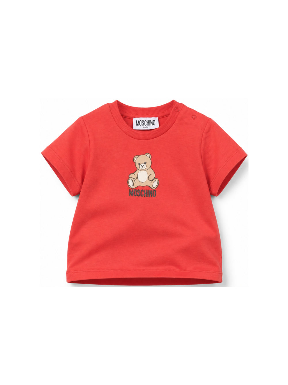 T-shirt per neonati Moschino Kids rossa con motivo Teddy Bear M9M047LAA10 50109 MOSCHINO KIDS 
