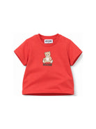 T-shirt per neonati Moschino Kids rossa con motivo Teddy Bear M9M047LAA10 50109 MOSCHINO KIDS 
