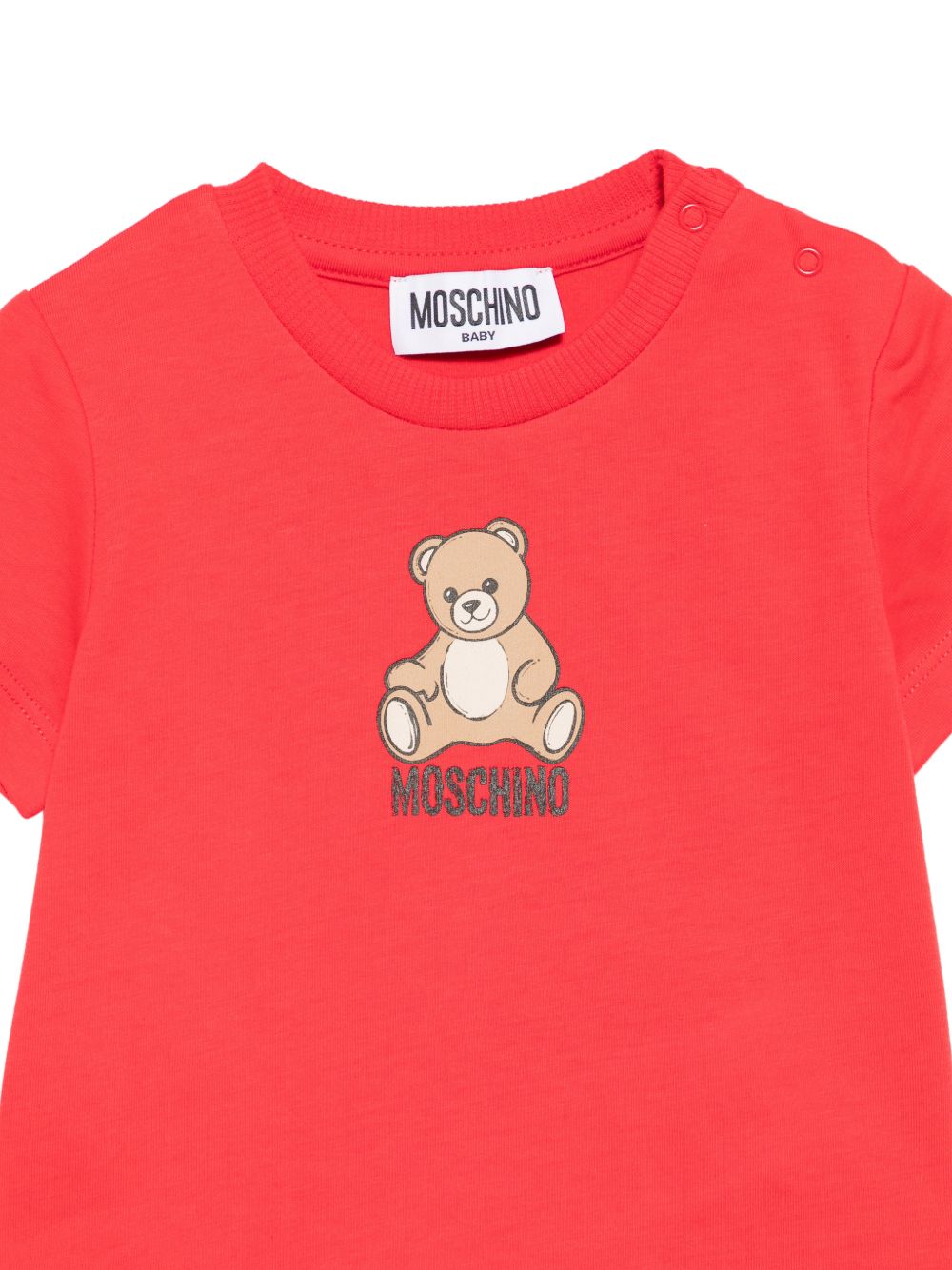 T-shirt per neonati Moschino Kids rossa con motivo Teddy Bear M9M047LAA10 50109 MOSCHINO KIDS 