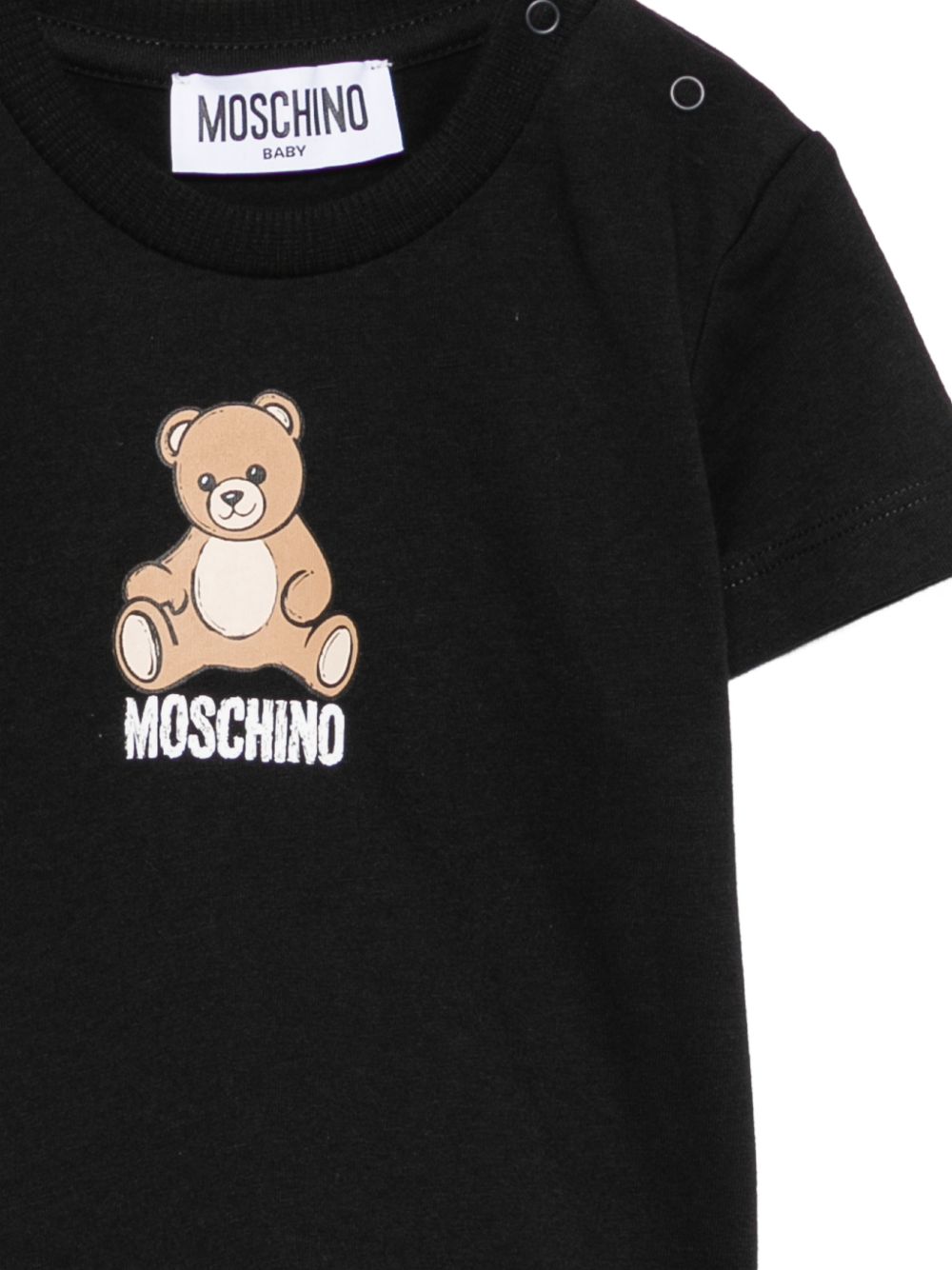 T-shirt per neonati Moschino Kids nera con motivo Teddy Bear M9M047LAA10 60100 MOSCHINO KIDS 