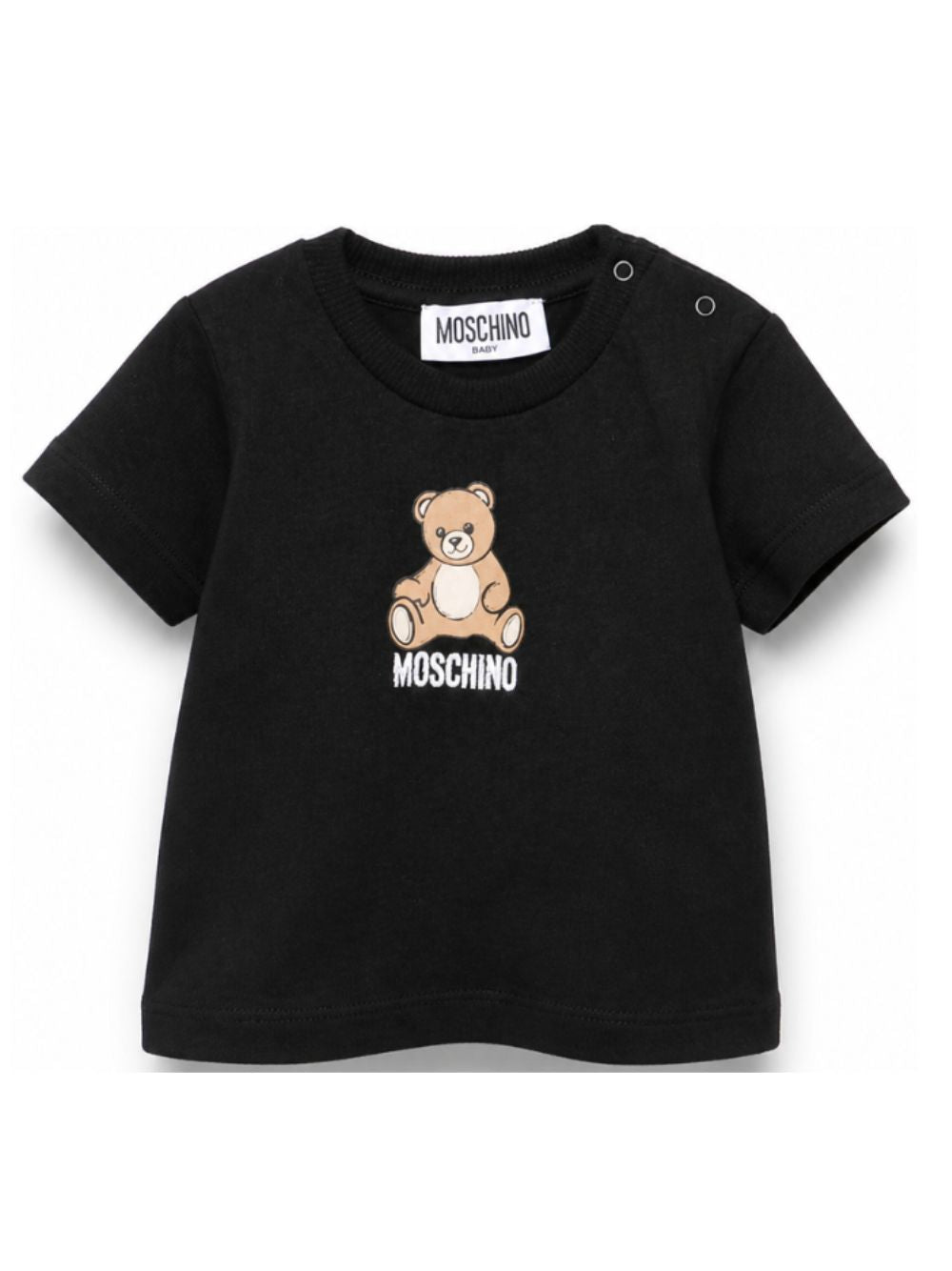 T-shirt per neonati Moschino Kids nera con motivo Teddy Bear M9M047LAA10 60100 MOSCHINO KIDS 