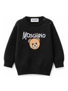 Maglione per neonato Moschino Kids nero con logo ricamato sul davanti M9W00JLHE43 60100 MOSCHINO KIDS 