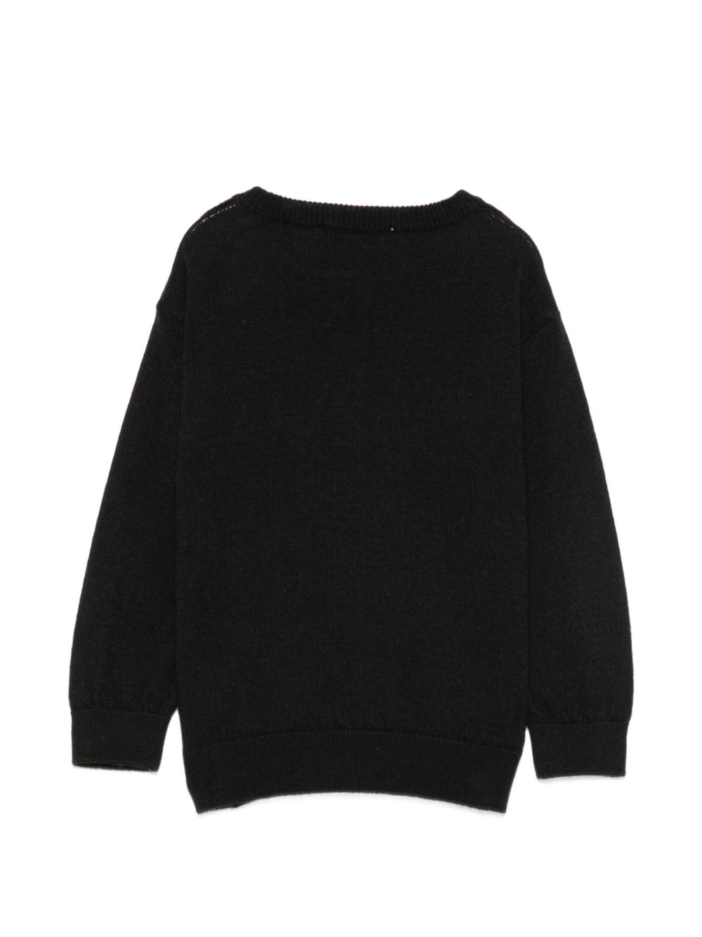 Maglione per neonato Moschino Kids nero con logo ricamato sul davanti M9W00JLHE43 60100 MOSCHINO KIDS 