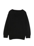 Maglione per neonato Moschino Kids nero con logo ricamato sul davanti M9W00JLHE43 60100 MOSCHINO KIDS 