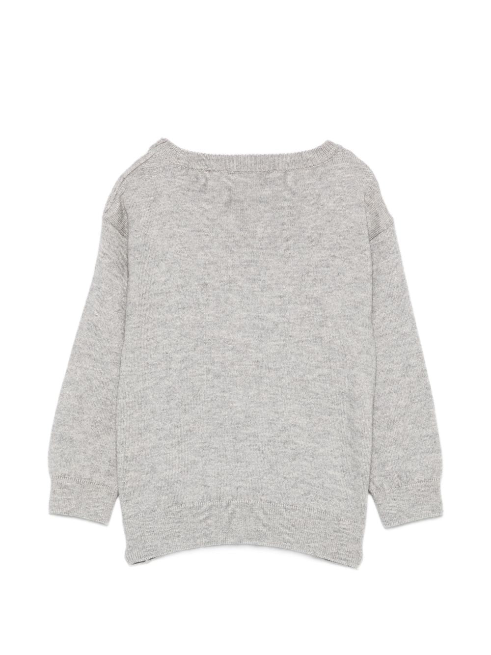 Maglione per neonato Moschino Kids grigio con logo ricamato sul davanti M9W00JLHE43 60901 MOSCHINO KIDS 