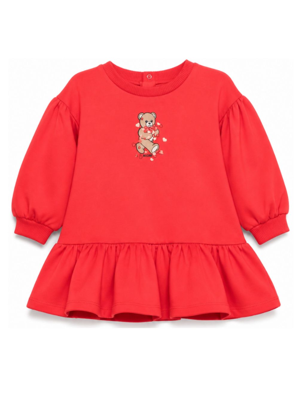 Abito per neonata Moschino Kids rosso con motivo Teddy Bear MAV0CWLDA63 50109 MOSCHINO KIDS 