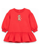 Abito per neonata Moschino Kids rosso con motivo Teddy Bear MAV0CWLDA63 50109 MOSCHINO KIDS 