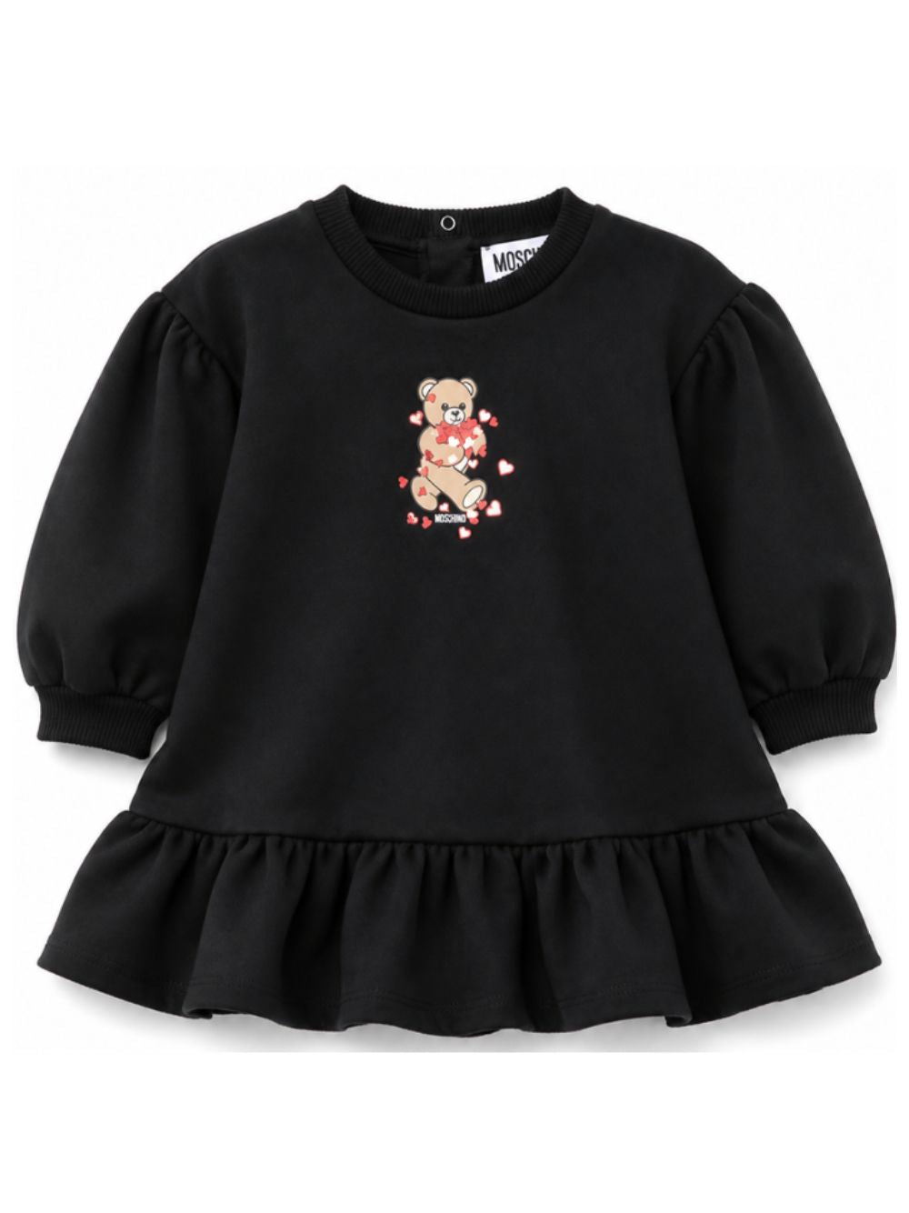 Abito per neonata Moschino Kids nero con motivo Teddy Bear MAV0CWLDA63 60100 MOSCHINO KIDS 