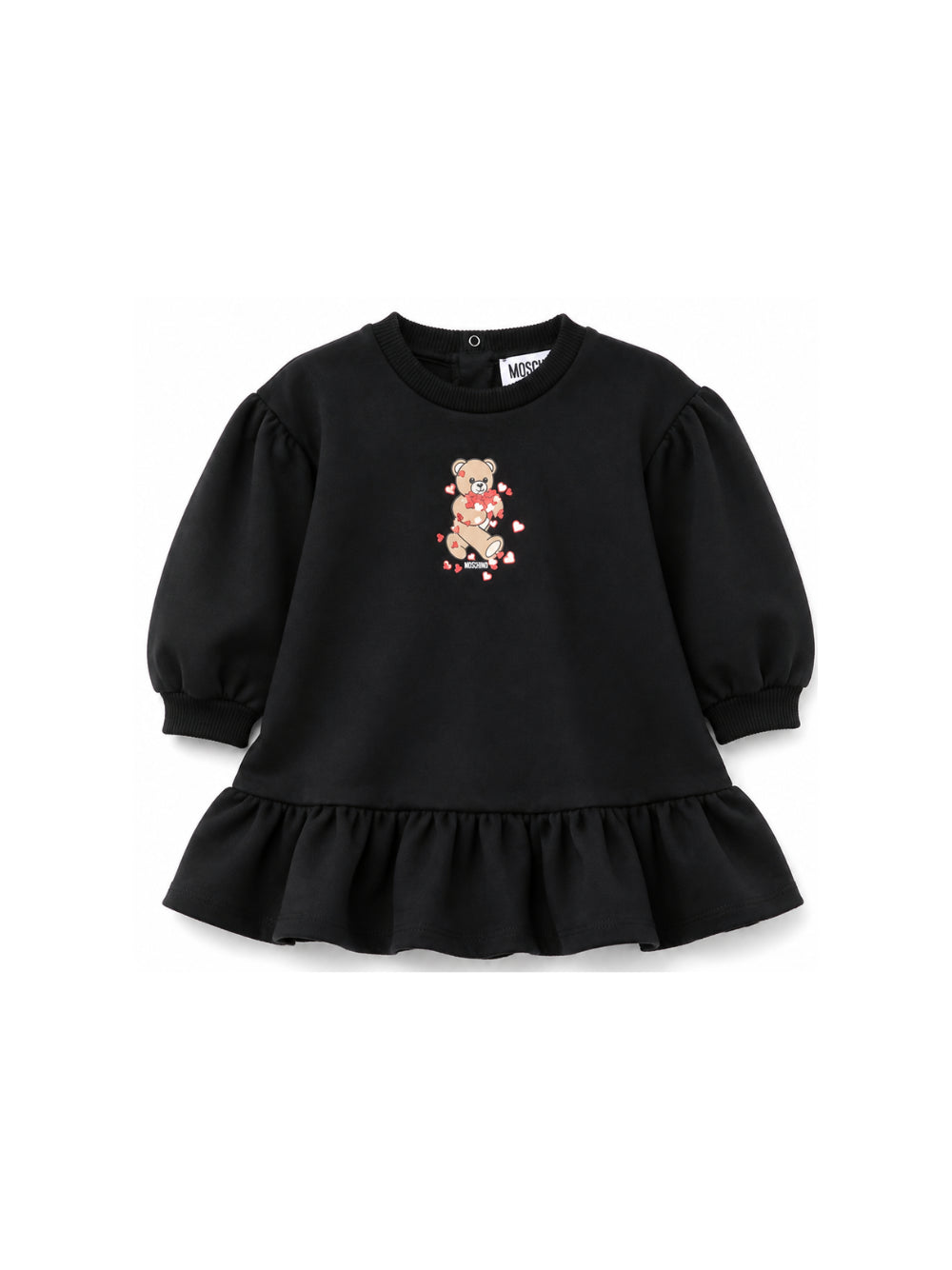 Abito per neonata Moschino Kids nero con motivo Teddy Bear MAV0CWLDA63 60100 MOSCHINO KIDS 