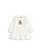 Abito per neonata Moschino Kids bianco con stampa orsetto sul davanti MBV0BKLDA18 10063 MOSCHINO KIDS 