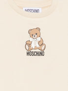 Abito per neonata Moschino Kids beige con stampa orsetto sul davanti MBV0BKLDA18 20404 MOSCHINO KIDS 