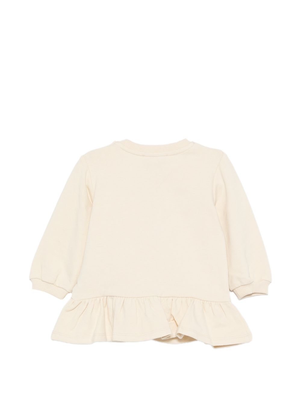 Abito per neonata Moschino Kids beige con stampa orsetto sul davanti MBV0BKLDA18 20404 MOSCHINO KIDS 
