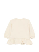 Abito per neonata Moschino Kids beige con stampa orsetto sul davanti MBV0BKLDA18 20404 MOSCHINO KIDS 