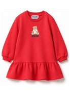 Abito per neonata Moschino Kids rosso con motivo orsetto MBV0BKLDA18 50109 MOSCHINO KIDS 