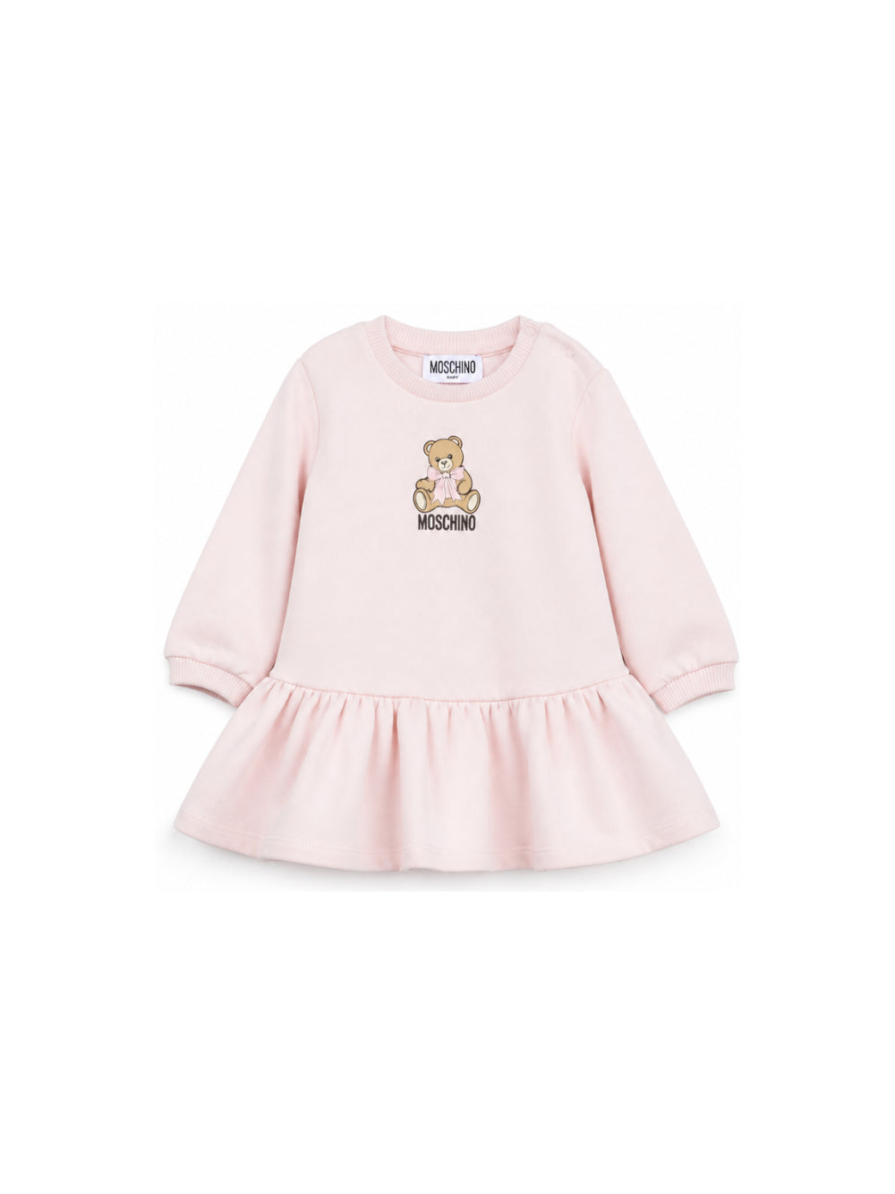 Abito per neonata Moschino Kids rosa con stampa orsetto sul davanti MBV0BKLDA18 50209 MOSCHINO KIDS 