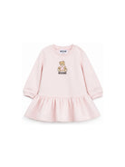 Abito per neonata Moschino Kids rosa con stampa orsetto sul davanti MBV0BKLDA18 50209 MOSCHINO KIDS 