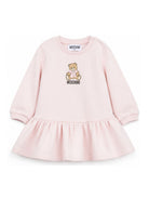 Abito per neonata Moschino Kids rosa con stampa orsetto sul davanti MBV0BKLDA18 50209 MOSCHINO KIDS 