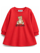 Abito per neonata Moschino Kids rosso con motivo Teddy Bear MBV0CVLCA40 50109 MOSCHINO KIDS 