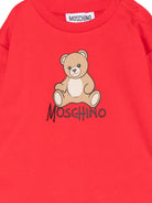 Abito per neonata Moschino Kids rosso con motivo Teddy Bear MBV0CVLCA40 50109 MOSCHINO KIDS 