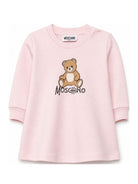 Abito per neonata Moschino Kids rosa con motivo Teddy Bear MBV0CVLCA40 50209 MOSCHINO KIDS 