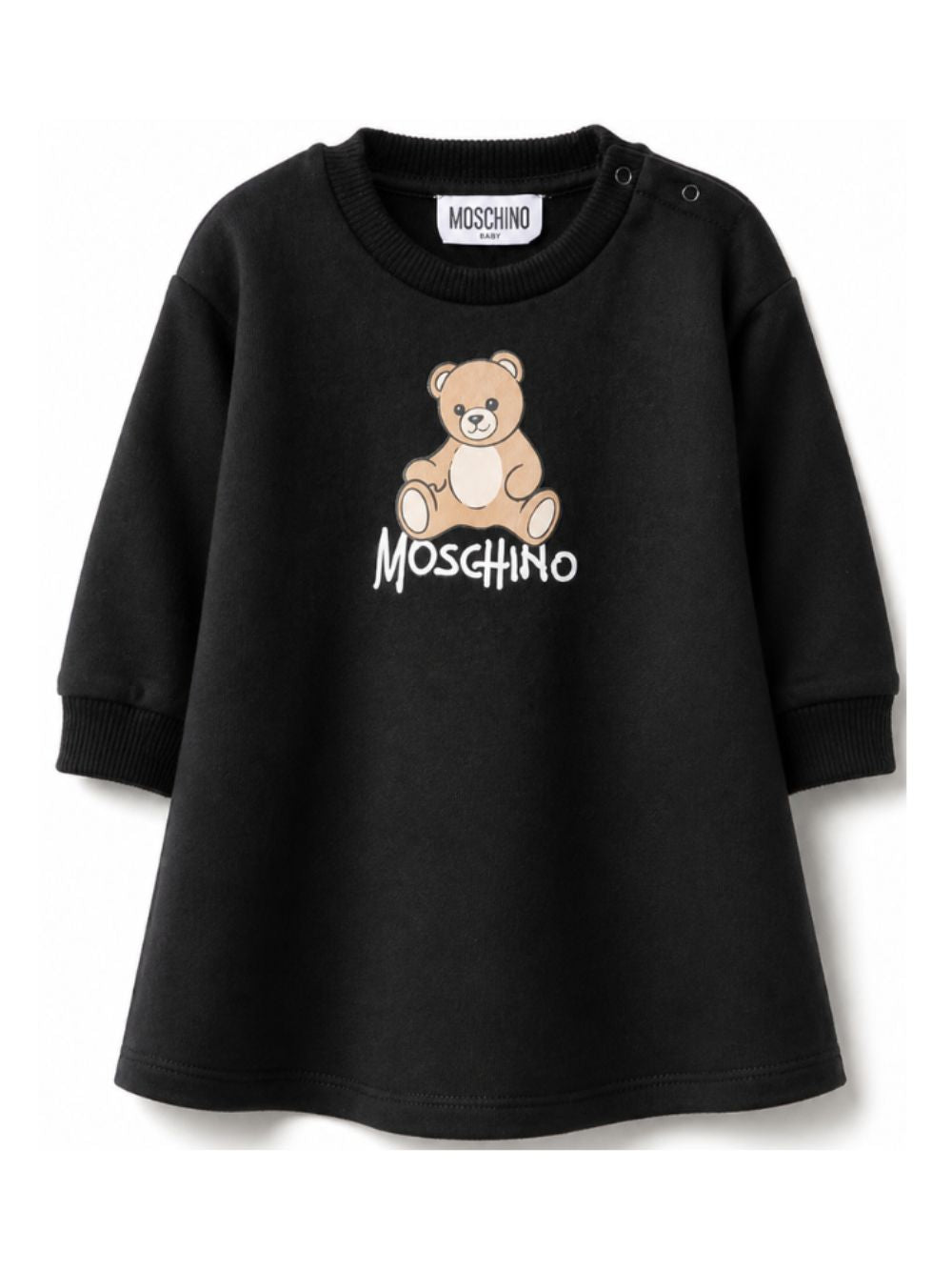 Abito per neonata Moschino Kids nero con motivo Teddy Bear MBV0CVLCA40 60100 MOSCHINO KIDS 