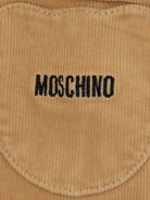 Abito per neonata Moschino Kids marrone in velluto con stampa logo MDK03ILVC02 20351 MOSCHINO KIDS 