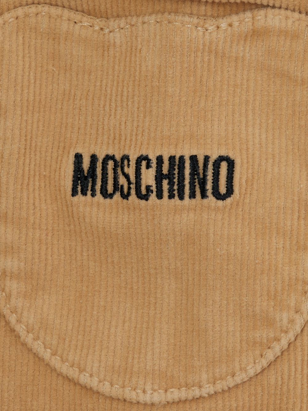 Abito per neonata Moschino Kids marrone in velluto con stampa logo MDK03ILVC02 20351 MOSCHINO KIDS 