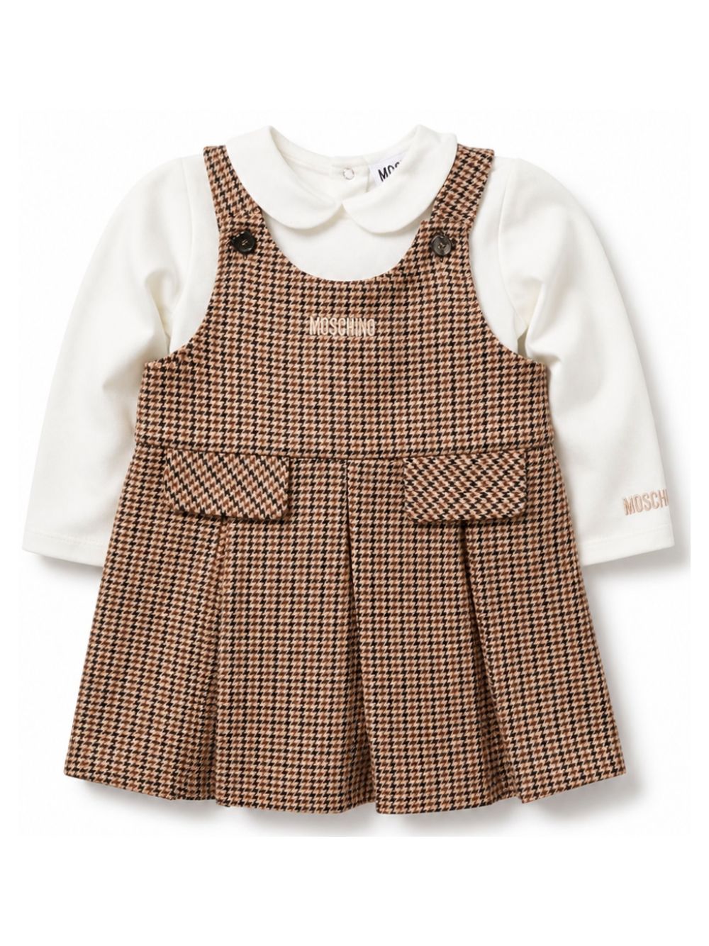 Completo per neonata Moschino Kids multicolore con colletto Peter Pan MDK03NLZE11 86805 MOSCHINO KIDS 