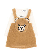 Set t-shirt e abito per neonata Moschino Kids beige con applicazione Teddy Bear MDK03PLIA00 20351 MOSCHINO KIDS 