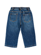 Jeans per neonata Moschino Kids denim con applicazione cuore MDP03LL0E49 41047 MOSCHINO KIDS 