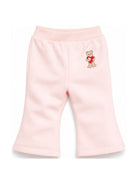 Pantaloni per neonata Moschino Kids rosa con motivo Teddy Bear MDP03NLDA63 50209 MOSCHINO KIDS 