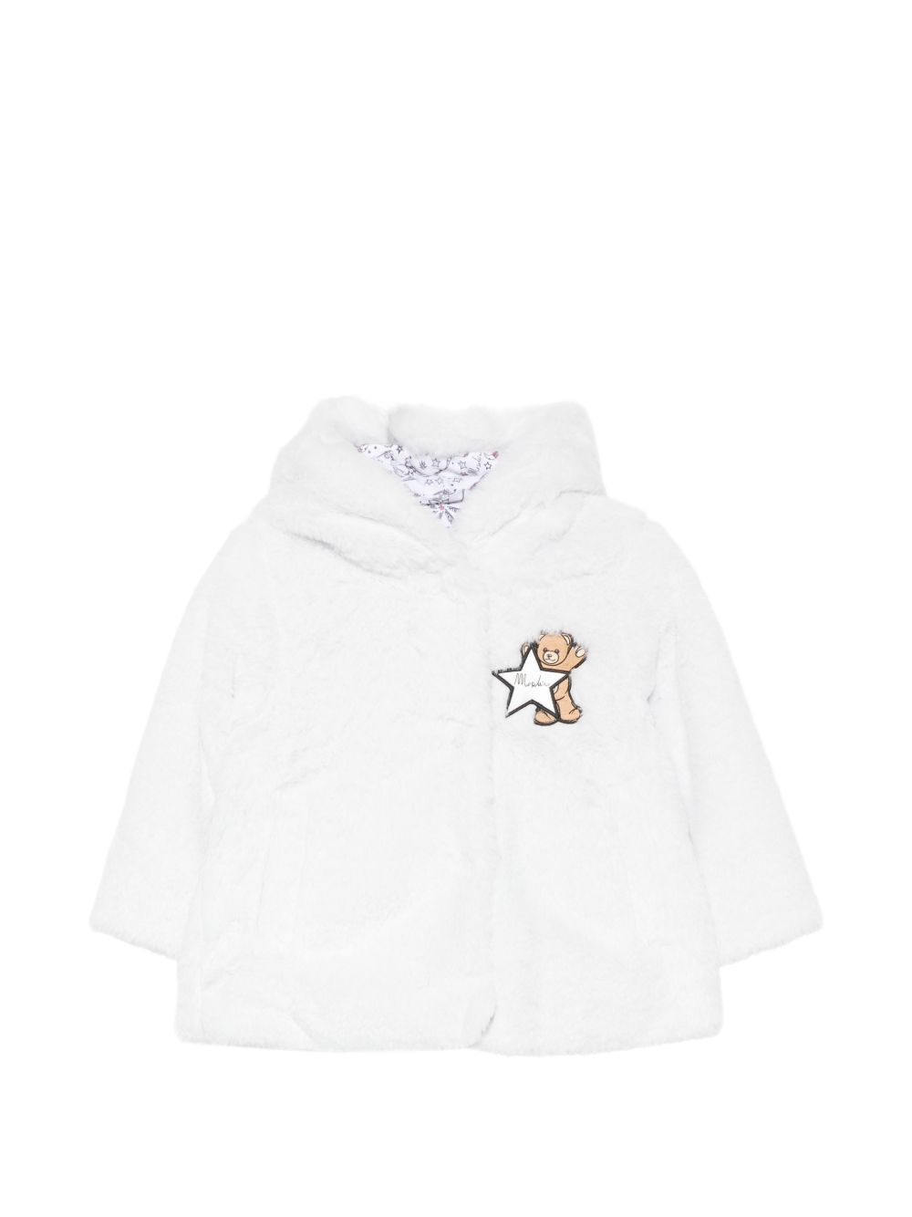 Cappotto per neonata Moschino Kids bianco con effetto orsetto MDS02LLIA02 60252 MOSCHINO KIDS 