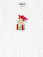 Abito per neonata Moschino Kids bianco con chiusura a spalla con volant MDV0DOLCA61 10063 MOSCHINO KIDS 