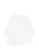 Abito per neonata Moschino Kids bianco con chiusura a spalla con volant MDV0DOLCA61 10063 MOSCHINO KIDS 