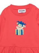 Abito per neonata Moschino Kids rosso con stampa Teddy e Pacco regalo MDV0DOLCA61 50109 MOSCHINO KIDS 