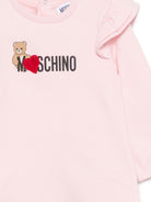 Abito per neonata Moschino Kids rosa con ruches MDV0DPLDA18 50209 MOSCHINO KIDS 